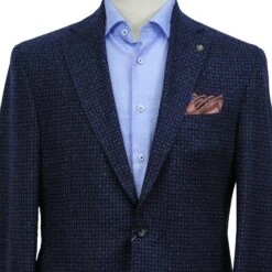 Blue Houndstooth Wool-Silk Hampton Contemporary Fit Sport Jacket - Jack Victor 11 Blue Houndstooth Wool-Silk Hampton Contemporary Fit Sport Jacket - Jack Victor -ETON Store JACK VICTOR BOUTIQUE JACQUES HAMPTON C01411 3
