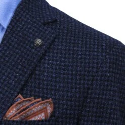 Blue Houndstooth Wool-Silk Hampton Contemporary Fit Sport Jacket - Jack Victor 13 Blue Houndstooth Wool-Silk Hampton Contemporary Fit Sport Jacket - Jack Victor -ETON Store JACK VICTOR BOUTIQUE JACQUES HAMPTON C01411 6
