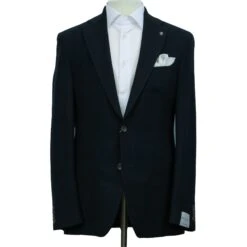 Dark Blue Textured Hampton Contemporary Fit Sport Jacket - Jack Victor