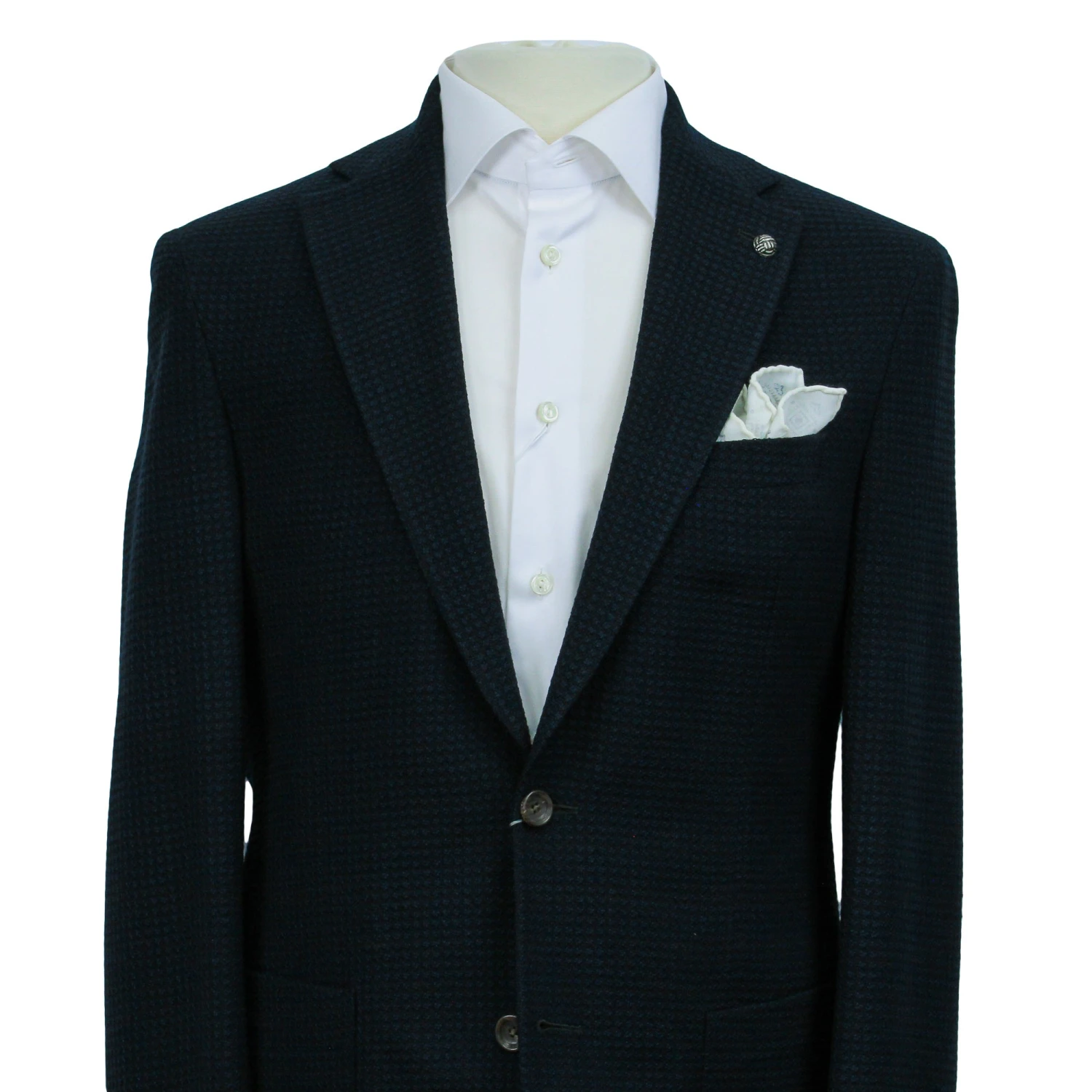 Dark Blue Textured Hampton Contemporary Fit Sport Jacket - Jack Victor 5 Dark Blue Textured Hampton Contemporary Fit Sport Jacket - Jack Victor - Image 3