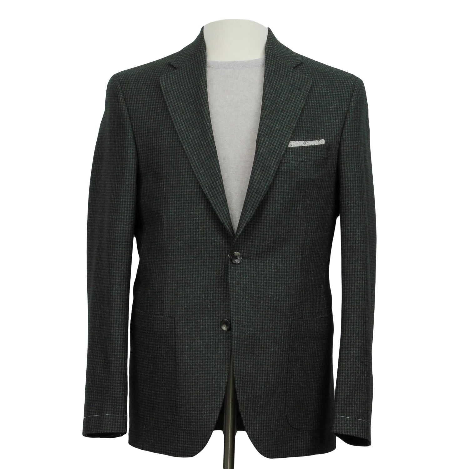 Green Micro-Houndstooth Wool/Mohair/Cashmere Myles Sport Jacket - Jack Victor 3 Green Micro-Houndstooth Wool/Mohair/Cashmere Myles Sport Jacket - Jack Victor