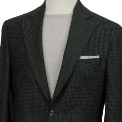 Green Micro-Houndstooth Wool/Mohair/Cashmere Myles Sport Jacket - Jack Victor 12 Green Micro-Houndstooth Wool/Mohair/Cashmere Myles Sport Jacket - Jack Victor -ETON Store JACK VICTOR BOUTIQUE JACQUES JVC12009 MYLES 4a