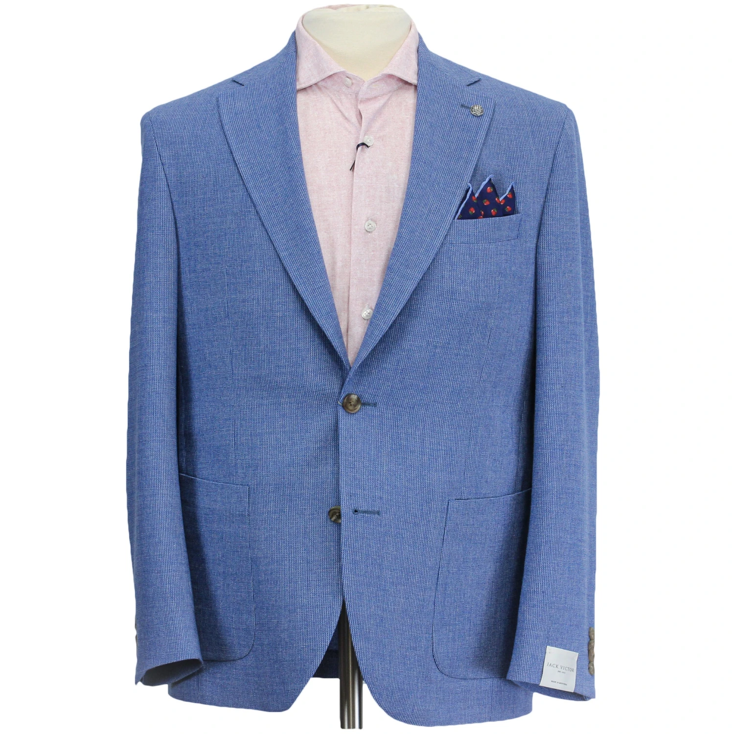Light Blue Hampton Contemporary Fit Wool-Cotton Sport Jacket - Jack Victor 3 Light Blue Hampton Contemporary Fit Wool-Cotton Sport Jacket - Jack Victor