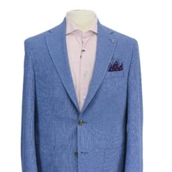Light Blue Hampton Contemporary Fit Wool-Cotton Sport Jacket - Jack Victor 10 Light Blue Hampton Contemporary Fit Wool-Cotton Sport Jacket - Jack Victor -ETON Store JACK VICTOR C1235 2