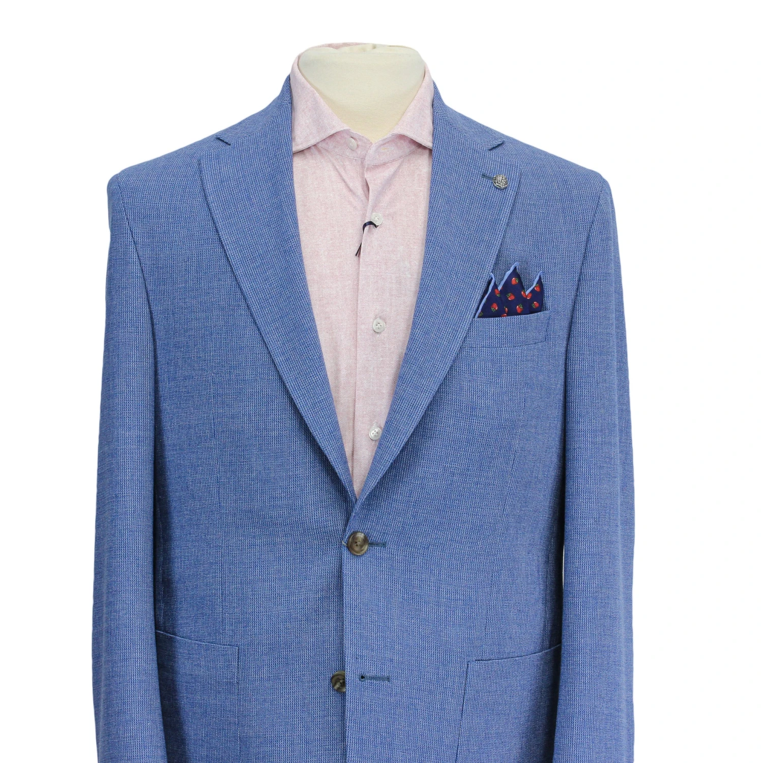 Light Blue Hampton Contemporary Fit Wool-Cotton Sport Jacket - Jack Victor 4 Light Blue Hampton Contemporary Fit Wool-Cotton Sport Jacket - Jack Victor - Image 2