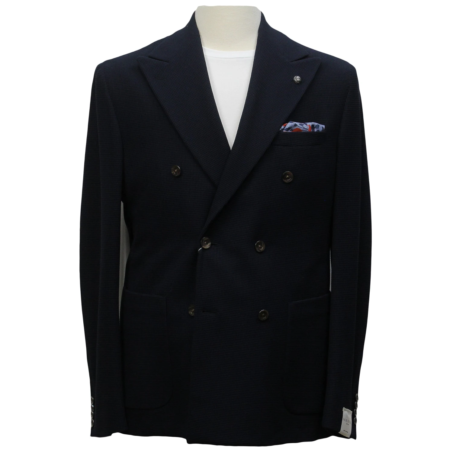 Navy Peak Lapel Double-Breasted Quinn Contemporary Fit Comfortwear Travel Sport Jacket - Jack Victor 3 Navy Peak Lapel Double-Breasted Quinn Contemporary Fit Comfortwear Travel Sport Jacket - Jack Victor