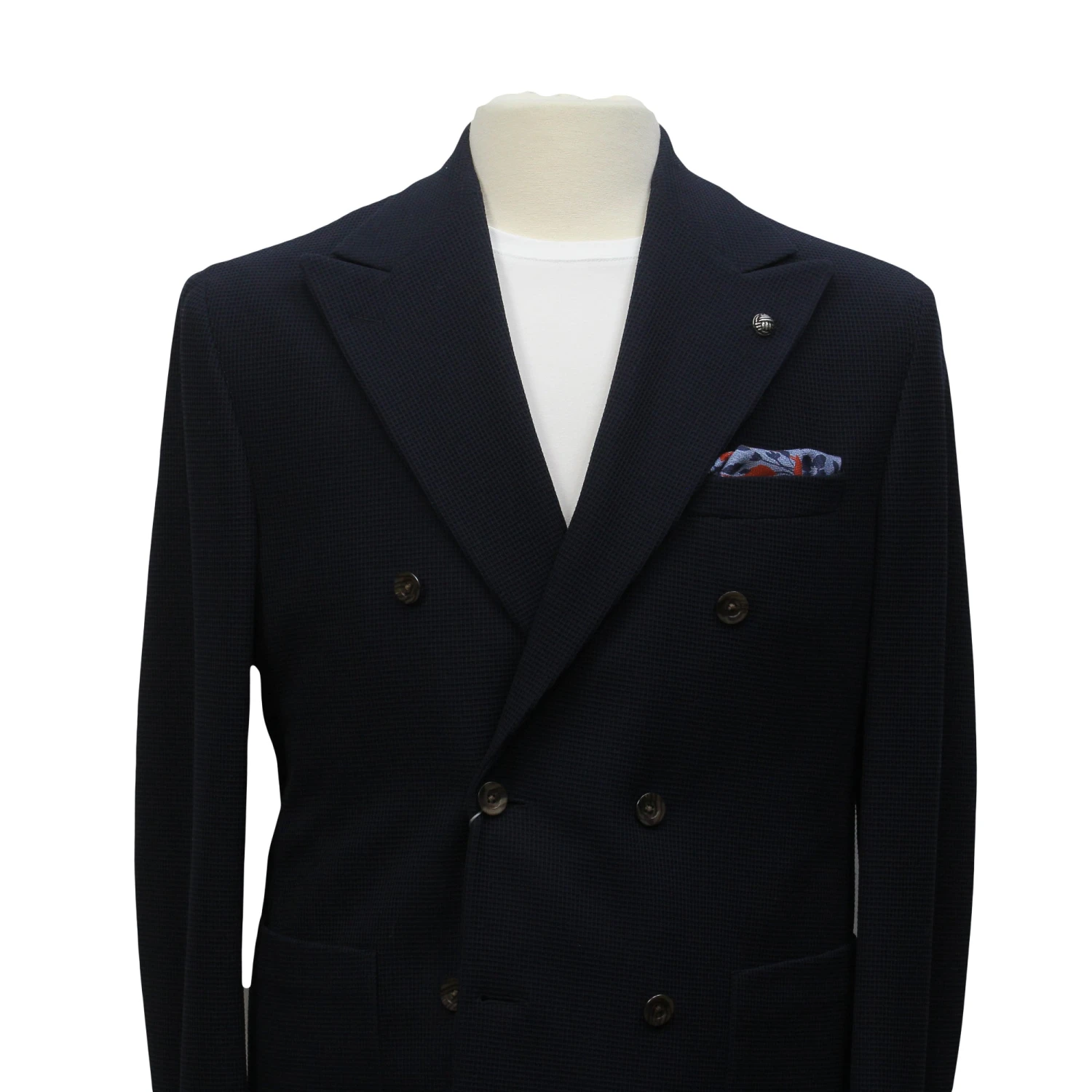 Navy Peak Lapel Double-Breasted Quinn Contemporary Fit Comfortwear Travel Sport Jacket - Jack Victor 5 Navy Peak Lapel Double-Breasted Quinn Contemporary Fit Comfortwear Travel Sport Jacket - Jack Victor - Image 3