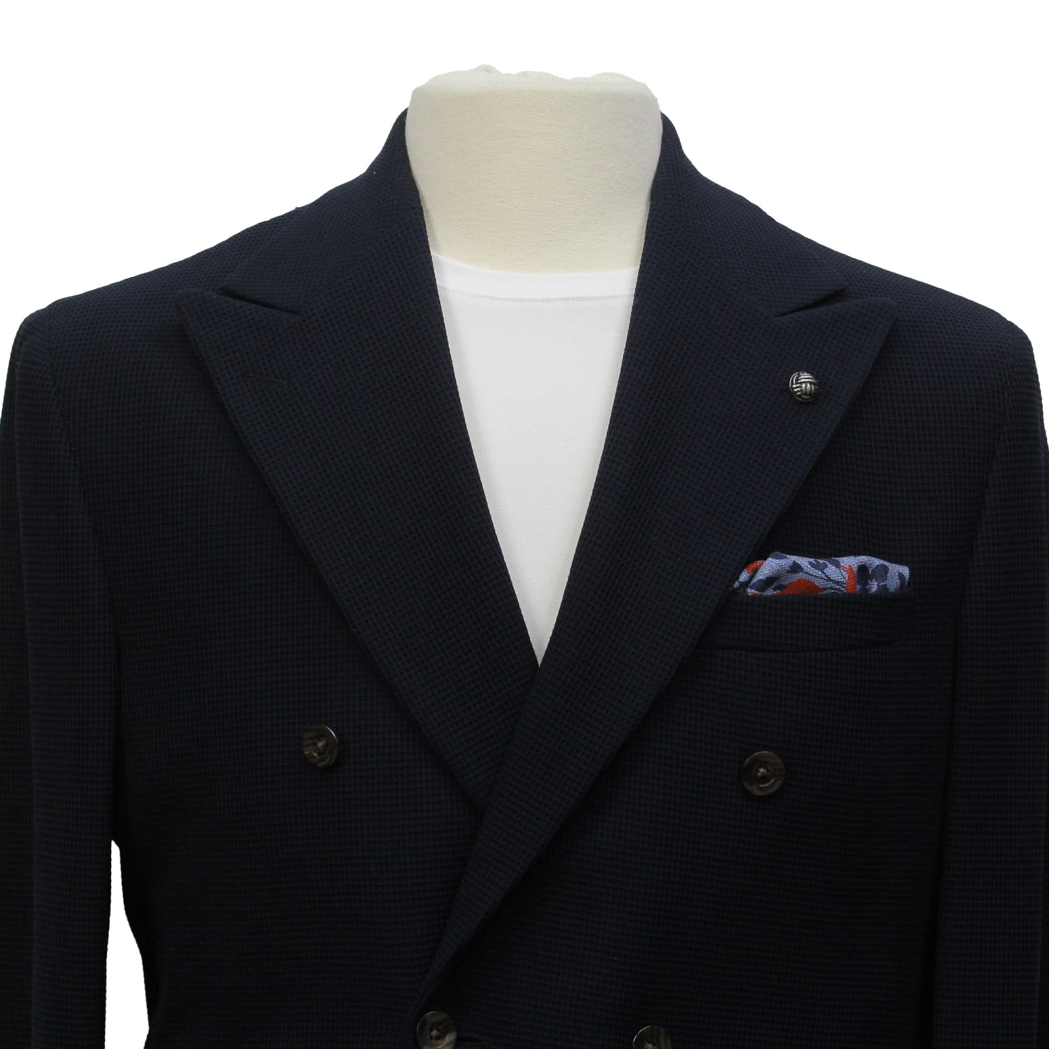 Navy Peak Lapel Double-Breasted Quinn Contemporary Fit Comfortwear Travel Sport Jacket - Jack Victor 8 Navy Peak Lapel Double-Breasted Quinn Contemporary Fit Comfortwear Travel Sport Jacket - Jack Victor - Image 6