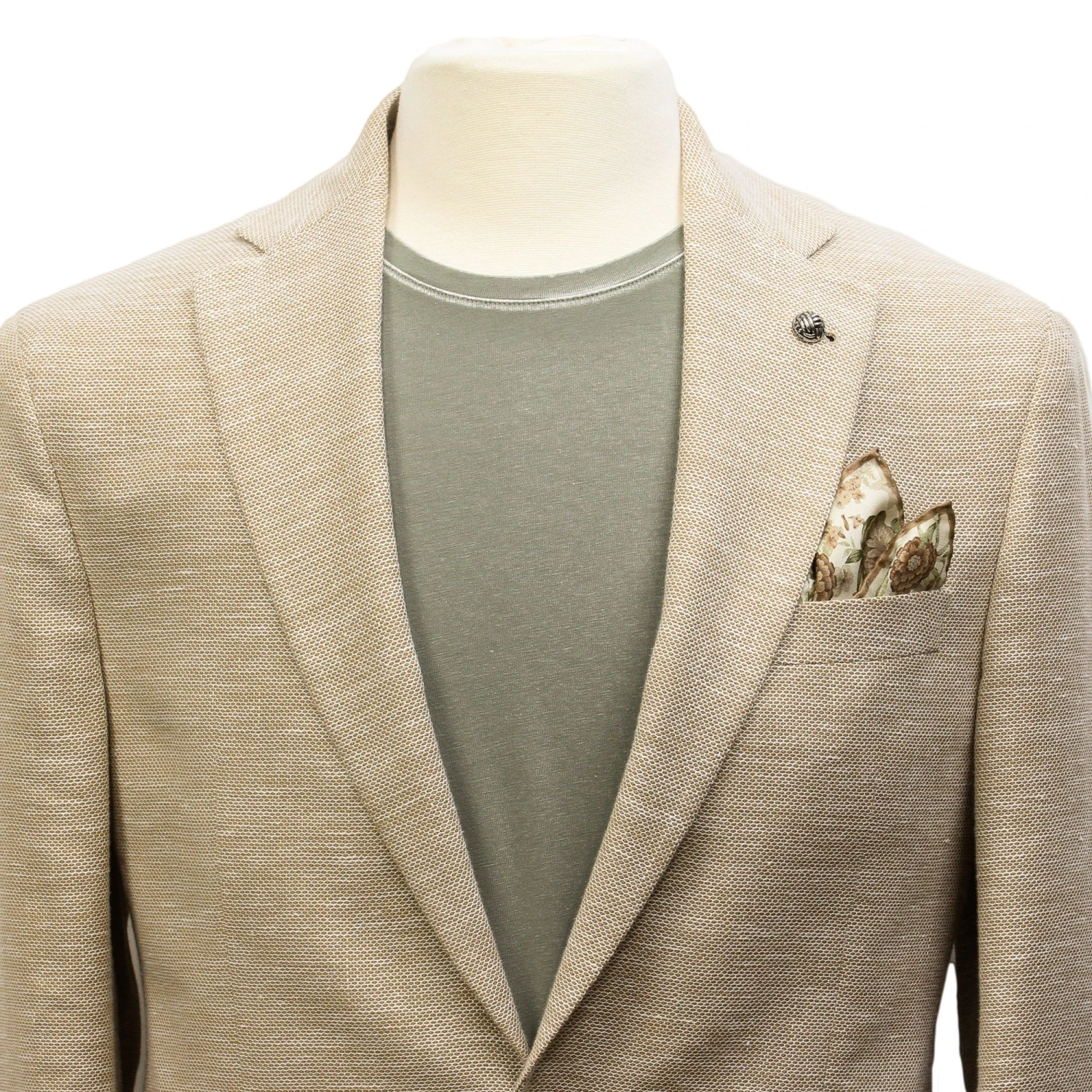 Sand Honeycomb Hampton Contemporary Fit Wool-Linen Sport Jacket - Jack Victor 6 Sand Honeycomb Hampton Contemporary Fit Wool-Linen Sport Jacket - Jack Victor - Image 4