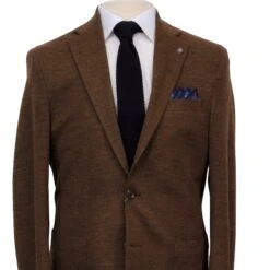 Chestnut Knit Hampton Contemporary Fit Soft Wool-Stretch Sport Jacket - Jack Victor -ETON Store JACK VICTOR C1465 HAMPTON 2
