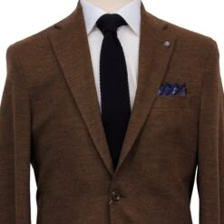 Chestnut Knit Hampton Contemporary Fit Soft Wool-Stretch Sport Jacket - Jack Victor -ETON Store JACK VICTOR C1465 HAMPTON 3