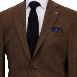 Chestnut Knit Hampton Contemporary Fit Soft Wool-Stretch Sport Jacket - Jack Victor -ETON Store JACK VICTOR C1465 HAMPTON 4
