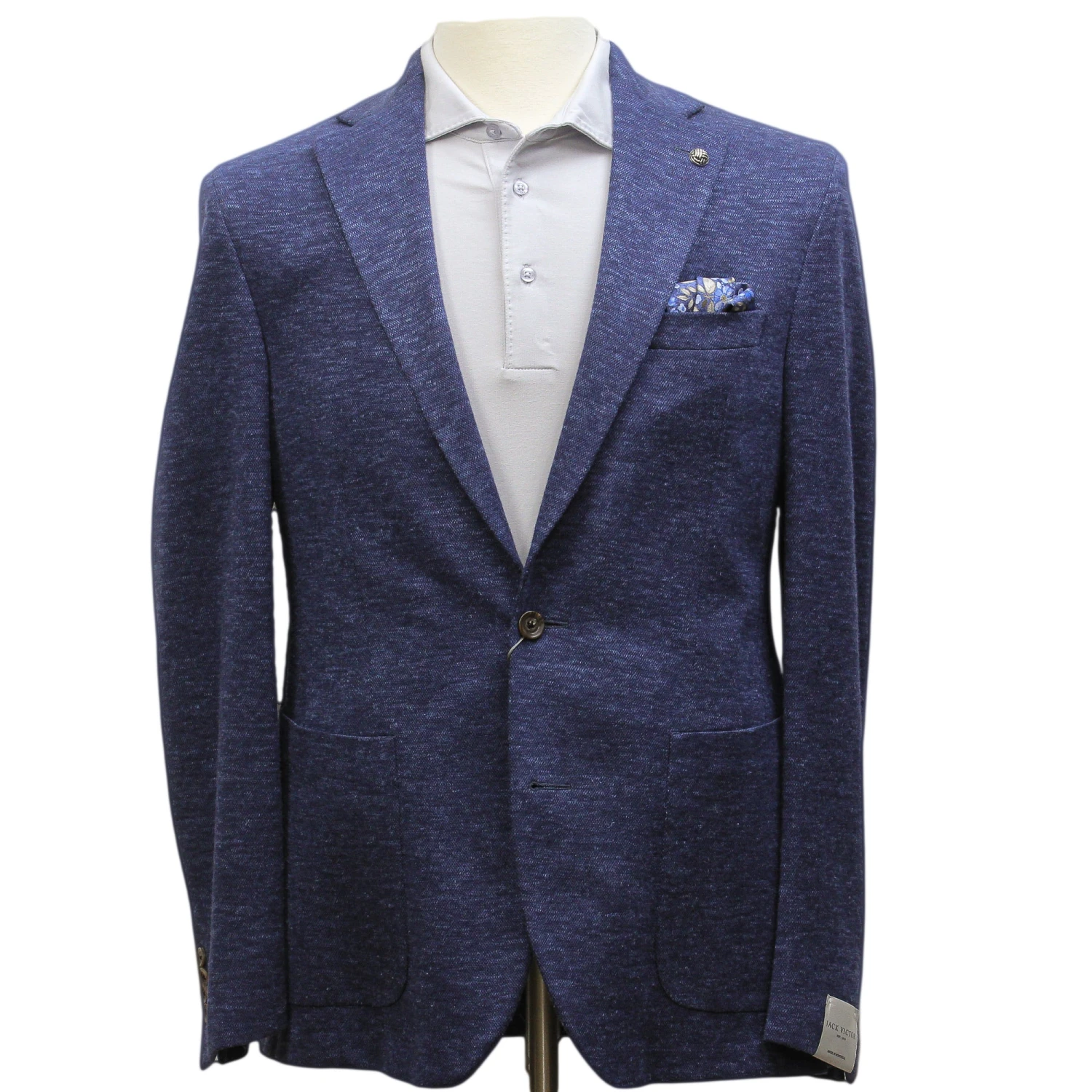 Blue Wool-Silk-Linen Comfortwear Hartford Contemporary Fit Sport Jacket - Jack Victor 3 Blue Wool-Silk-Linen Comfortwear Hartford Contemporary Fit Sport Jacket - Jack Victor