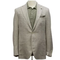Eggshell Herringbone Loro Piana Wool Silk Linen Hampton Contemporary Fit Comfortwear Blazer - Jack Victor