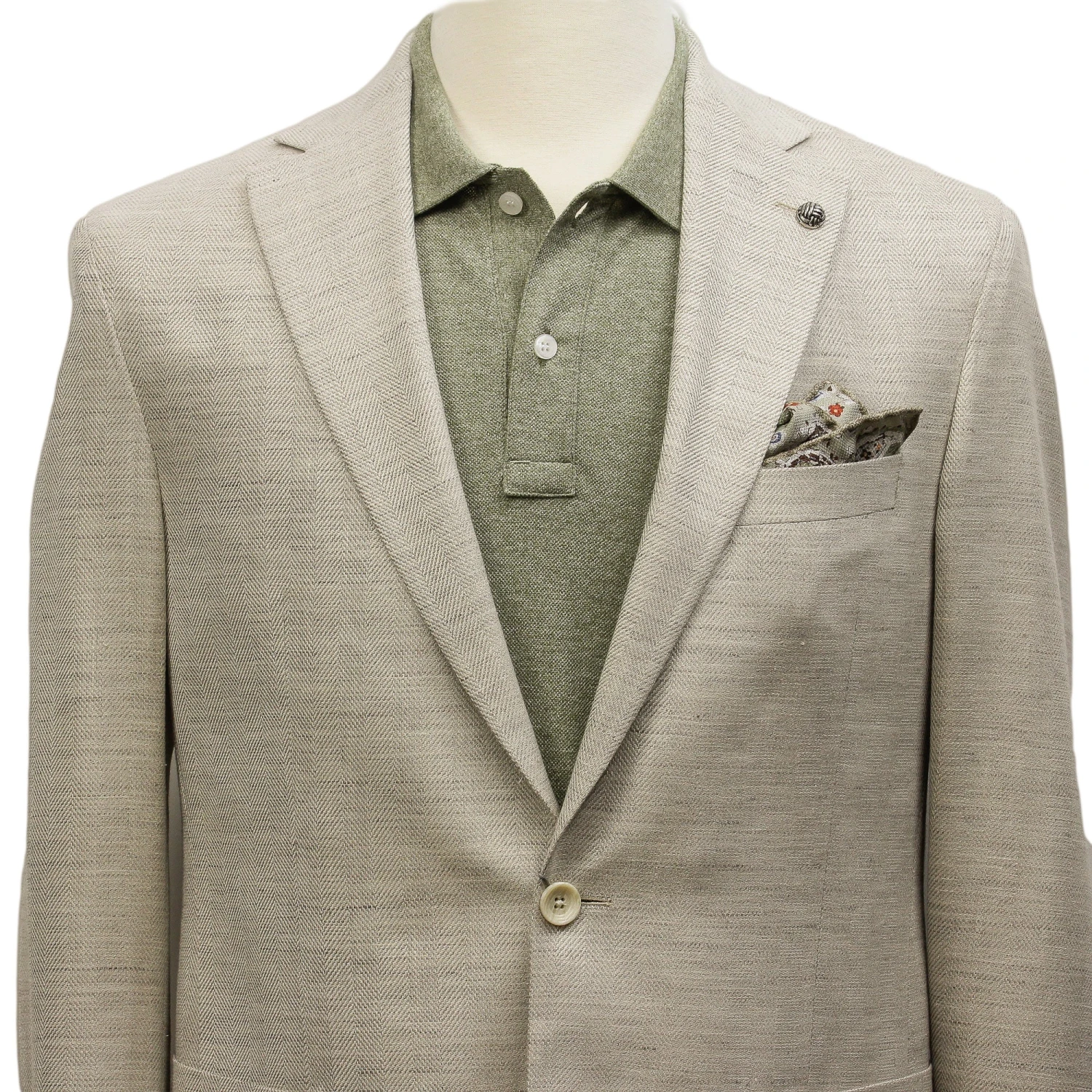 Eggshell Herringbone Loro Piana Wool Silk Linen Hampton Contemporary Fit Comfortwear Blazer - Jack Victor 7 Eggshell Herringbone Loro Piana Wool Silk Linen Hampton Contemporary Fit Comfortwear Blazer - Jack Victor - Image 5