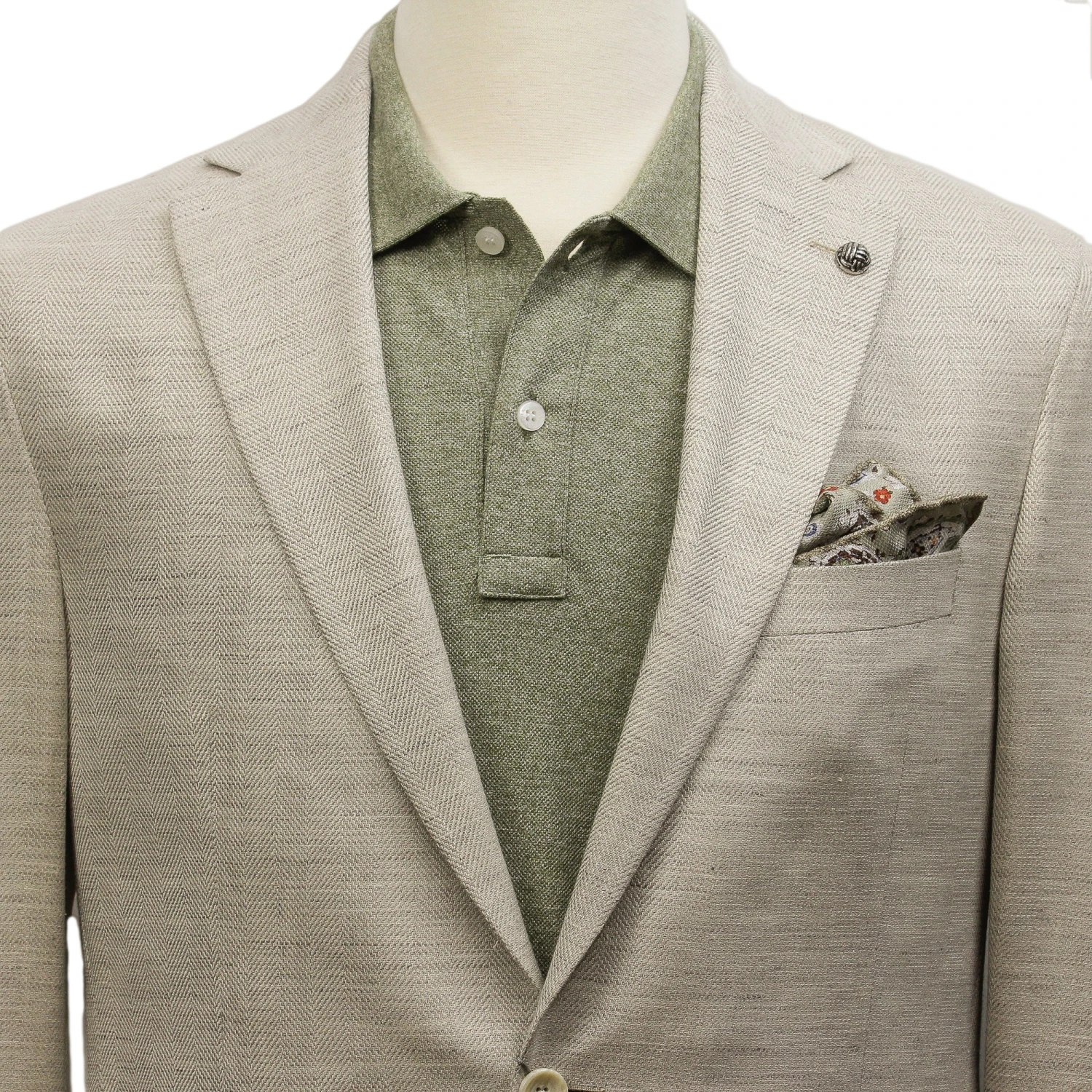 Eggshell Herringbone Loro Piana Wool Silk Linen Hampton Contemporary Fit Comfortwear Blazer - Jack Victor 9 Eggshell Herringbone Loro Piana Wool Silk Linen Hampton Contemporary Fit Comfortwear Blazer - Jack Victor - Image 7