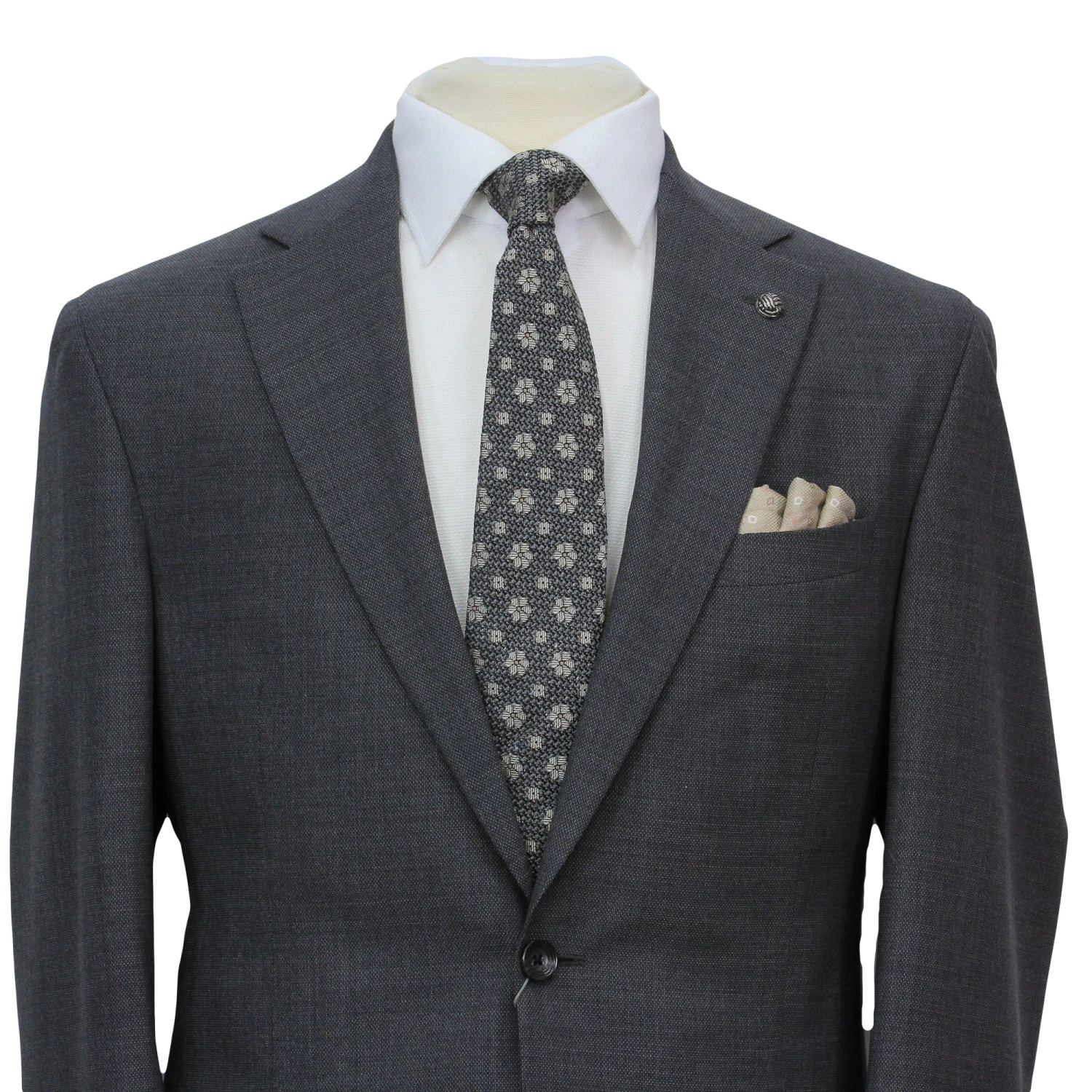 Charcoal Semi-Solid Wool Comfortwear Dean Contemporary Fit Suit 6 Charcoal Semi-Solid Wool Comfortwear Dean Contemporary Fit Suit - Image 4