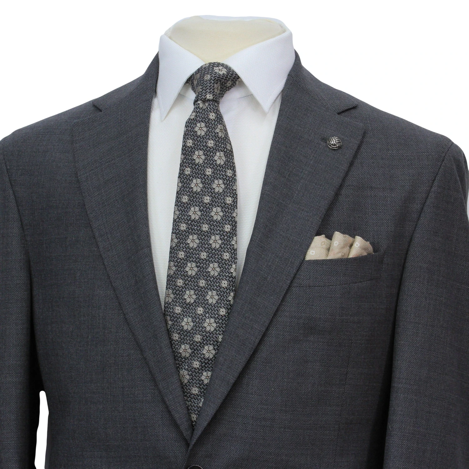 Charcoal Semi-Solid Wool Comfortwear Dean Contemporary Fit Suit 4 Charcoal Semi-Solid Wool Comfortwear Dean Contemporary Fit Suit - Image 2