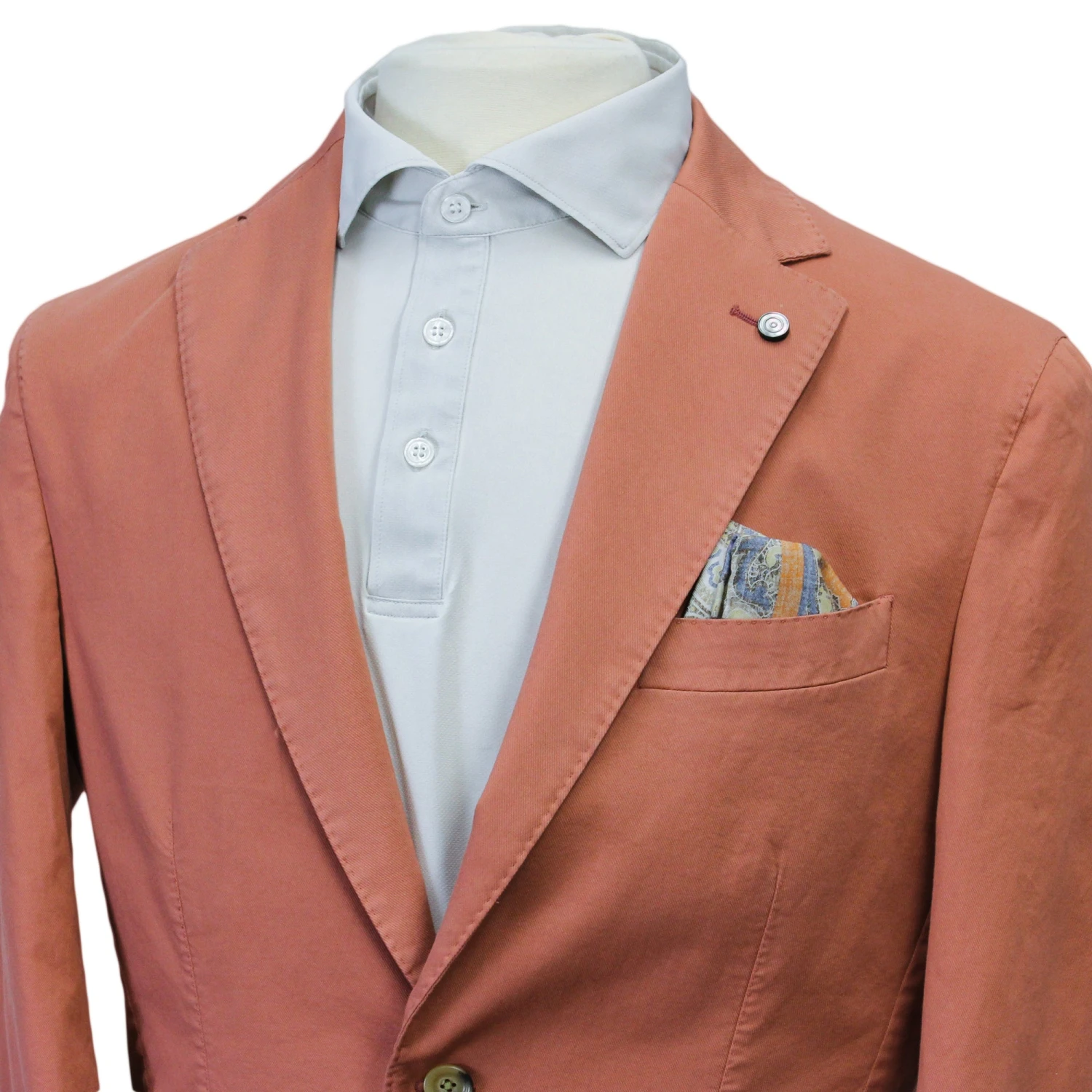Coral Orange Eames Modern Fit Unconstructed Cotton Stretch Jacket - Jack Victor 4 Coral Orange Eames Modern Fit Unconstructed Cotton Stretch Jacket - Jack Victor - Image 2
