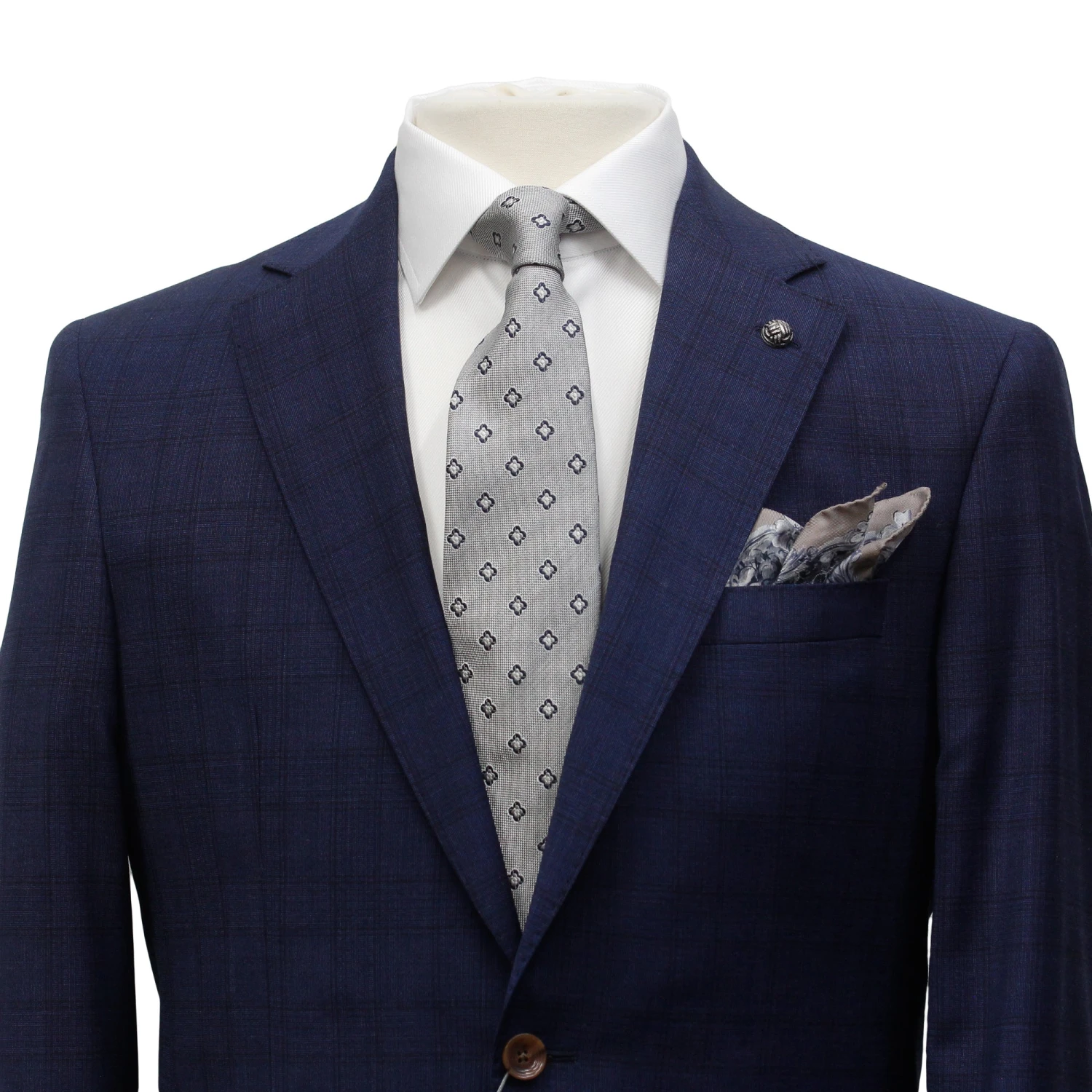 Deep Blue Check Modern Fit Esprit Super 110s Wool Suit - Jack Victor 7 Deep Blue Check Modern Fit Esprit Super 110s Wool Suit - Jack Victor - Image 5
