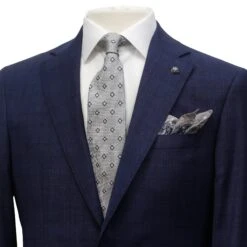 Deep Blue Check Modern Fit Esprit Super 110s Wool Suit - Jack Victor 13 Deep Blue Check Modern Fit Esprit Super 110s Wool Suit - Jack Victor -ETON Store JACK VICTOR ESPRIT 3241116 5