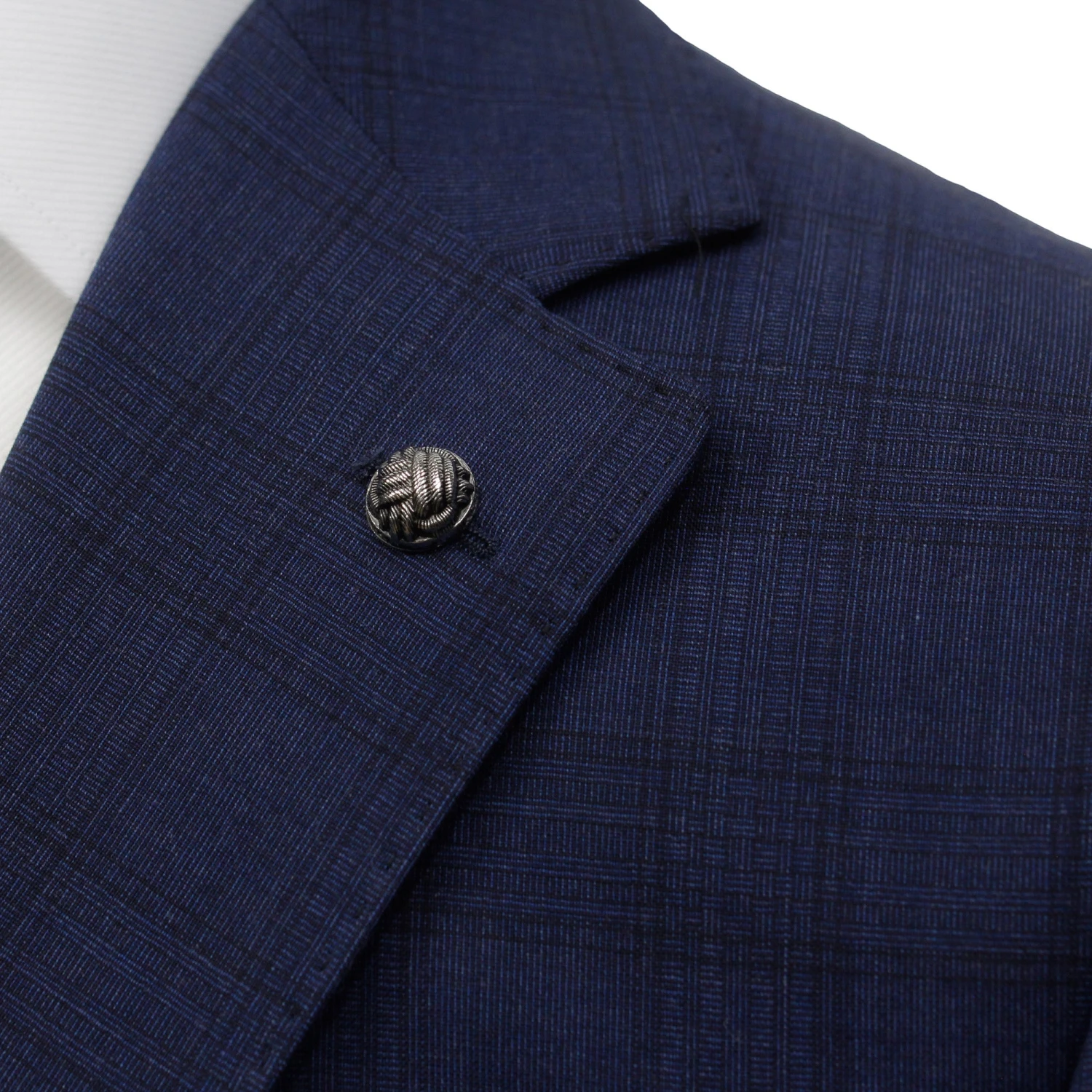 Deep Blue Check Modern Fit Esprit Super 110s Wool Suit - Jack Victor 6 Deep Blue Check Modern Fit Esprit Super 110s Wool Suit - Jack Victor - Image 4