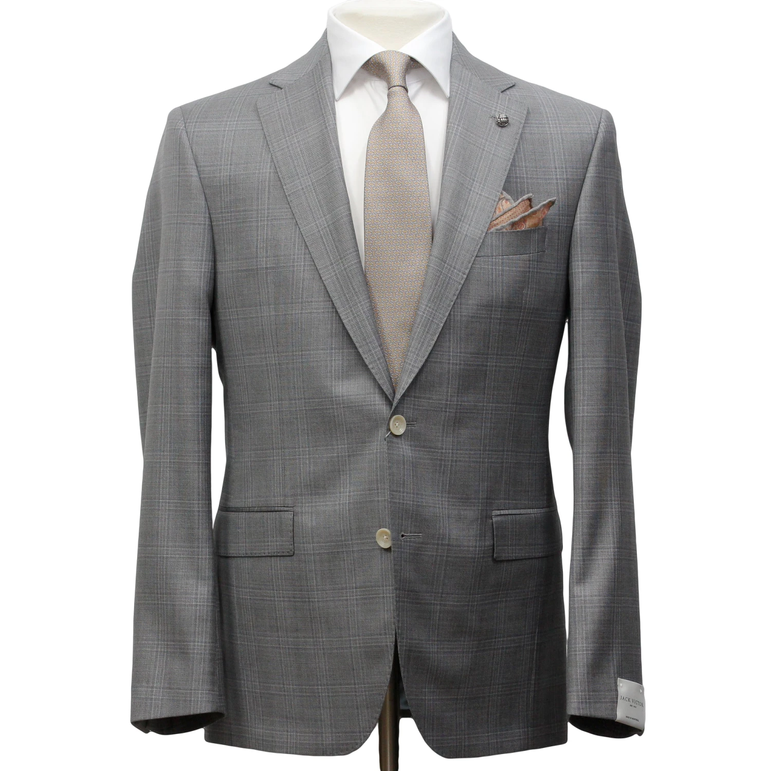 Mid-Gray Check Esprit Modern Fit Super 110s Wool Suit - Jack Victor 9 Mid-Gray Check Esprit Modern Fit Super 110s Wool Suit - Jack Victor - Image 7