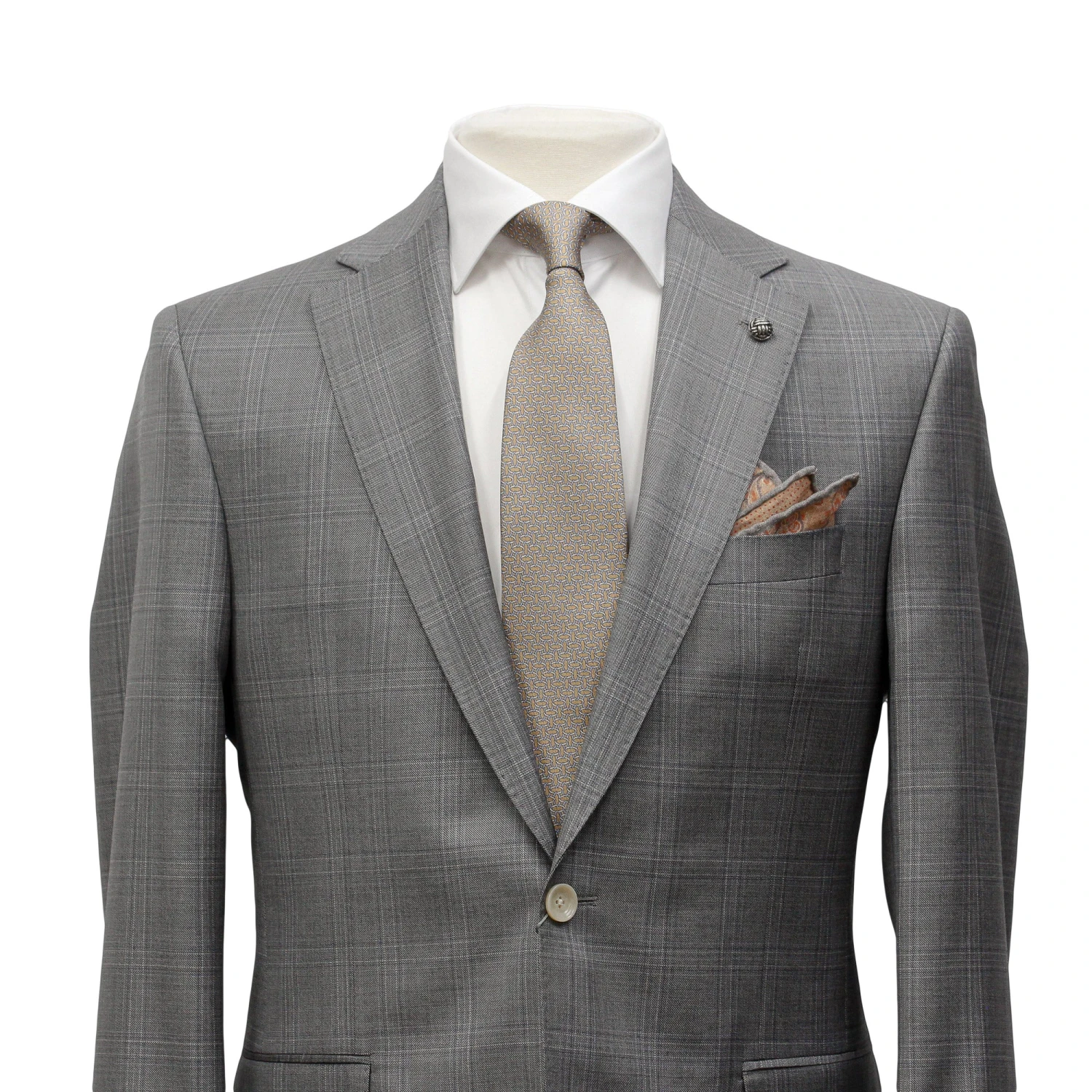 Mid-Gray Check Esprit Modern Fit Super 110s Wool Suit - Jack Victor 5 Mid-Gray Check Esprit Modern Fit Super 110s Wool Suit - Jack Victor - Image 3