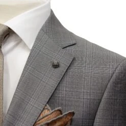 Mid-Gray Check Esprit Modern Fit Super 110s Wool Suit - Jack Victor 10 Mid-Gray Check Esprit Modern Fit Super 110s Wool Suit - Jack Victor -ETON Store JACK VICTOR ESPRIT 3241408 6