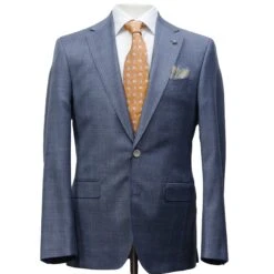 Light Blue Check Esprit Modern Fit Super 110s Wool Suit - Jack Victor