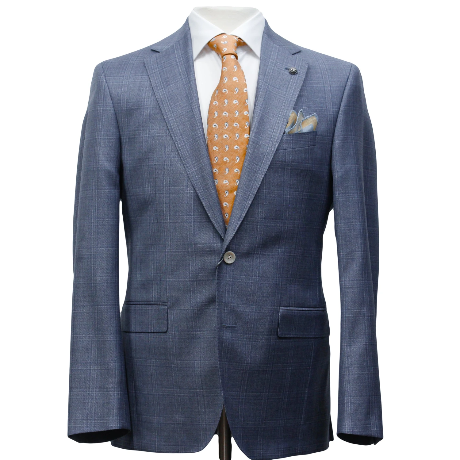 Light Blue Check Esprit Modern Fit Super 110s Wool Suit - Jack Victor 3 Light Blue Check Esprit Modern Fit Super 110s Wool Suit - Jack Victor