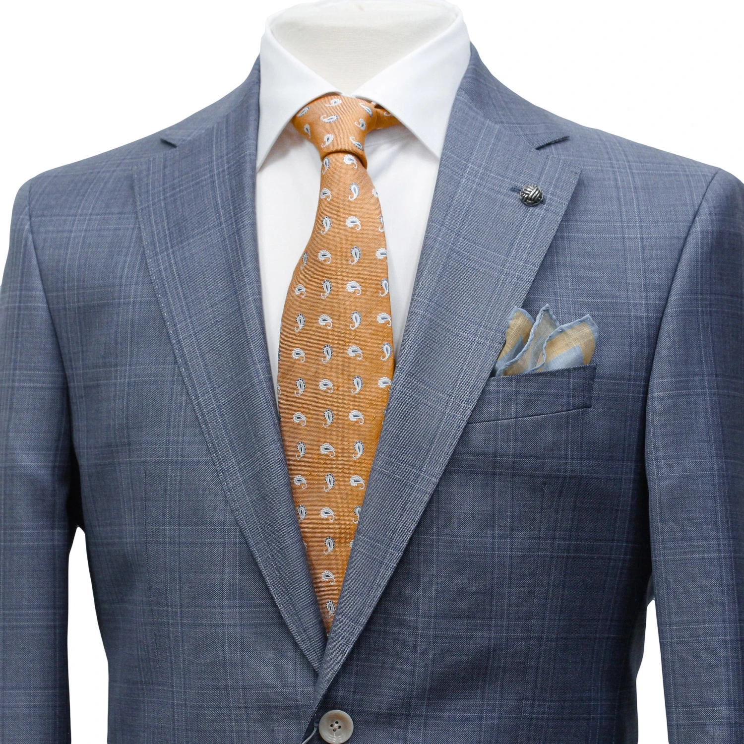 Light Blue Check Esprit Modern Fit Super 110s Wool Suit - Jack Victor 4 Light Blue Check Esprit Modern Fit Super 110s Wool Suit - Jack Victor - Image 2