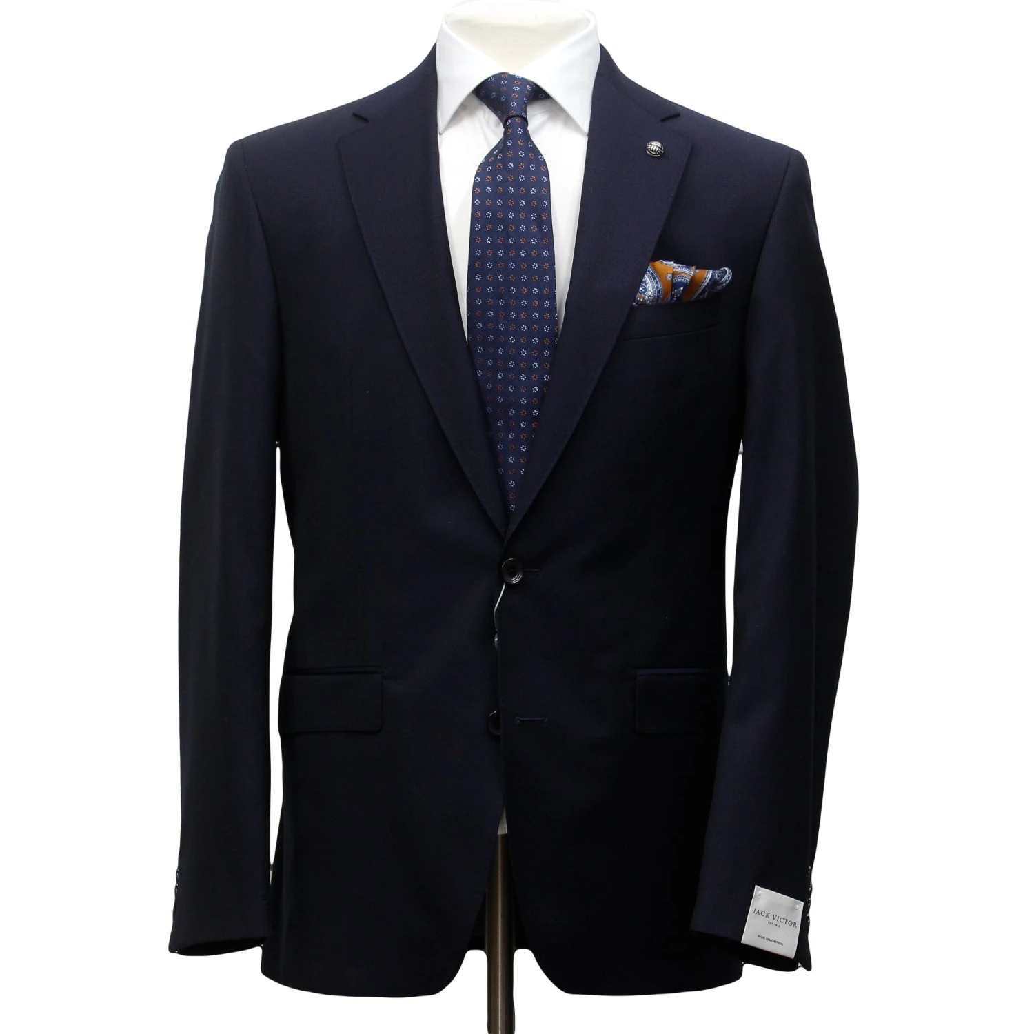 Solid Navy Esprit Modern Fit Super 110s Wool Suit - Jack Victor 3 Solid Navy Esprit Modern Fit Super 110s Wool Suit - Jack Victor