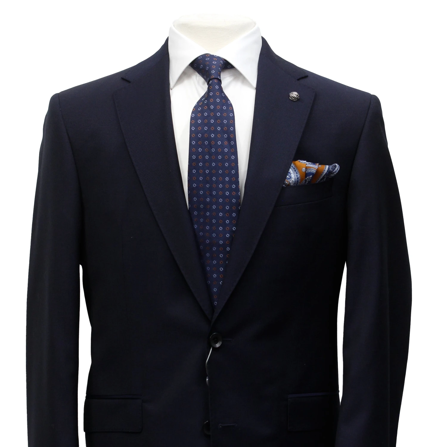 Solid Navy Esprit Modern Fit Super 110s Wool Suit - Jack Victor 5 Solid Navy Esprit Modern Fit Super 110s Wool Suit - Jack Victor - Image 3