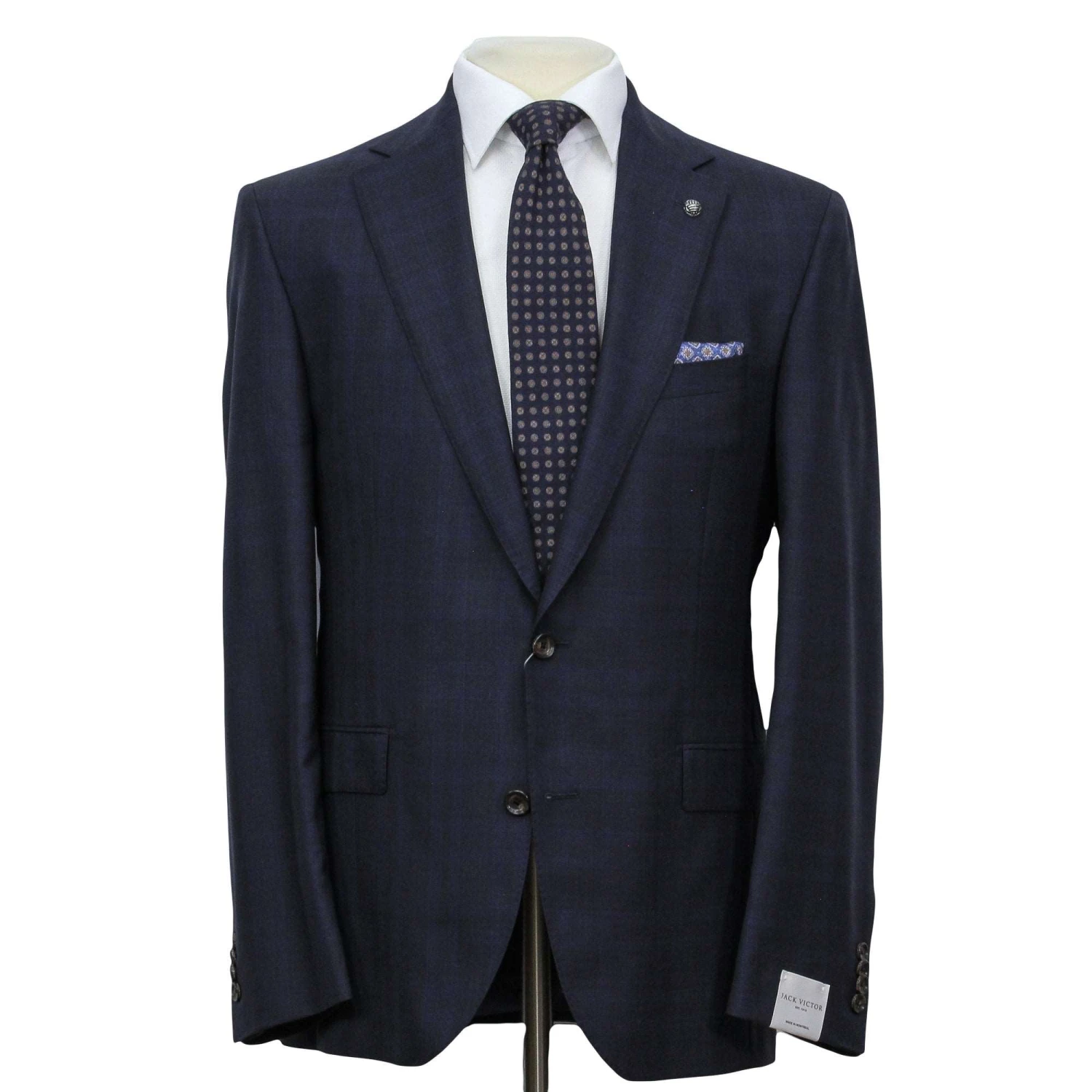 Blue Check Loro Piana Super 200's Wool Essence Modern Fit Suit - Jack Victor 1913 3 Blue Check Loro Piana Super 200's Wool Essence Modern Fit Suit - Jack Victor 1913