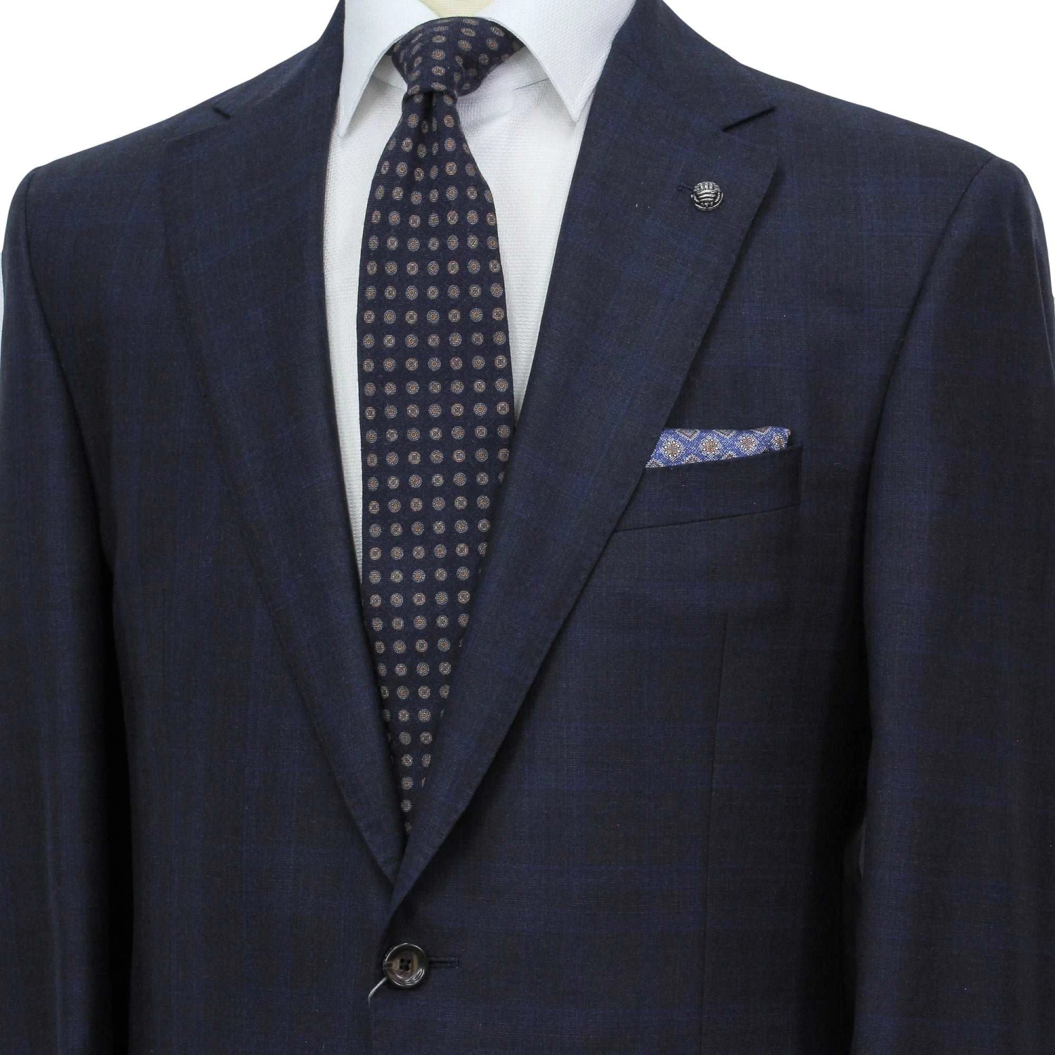 Blue Check Loro Piana Super 200's Wool Essence Modern Fit Suit - Jack Victor 1913 6 Blue Check Loro Piana Super 200's Wool Essence Modern Fit Suit - Jack Victor 1913 - Image 4