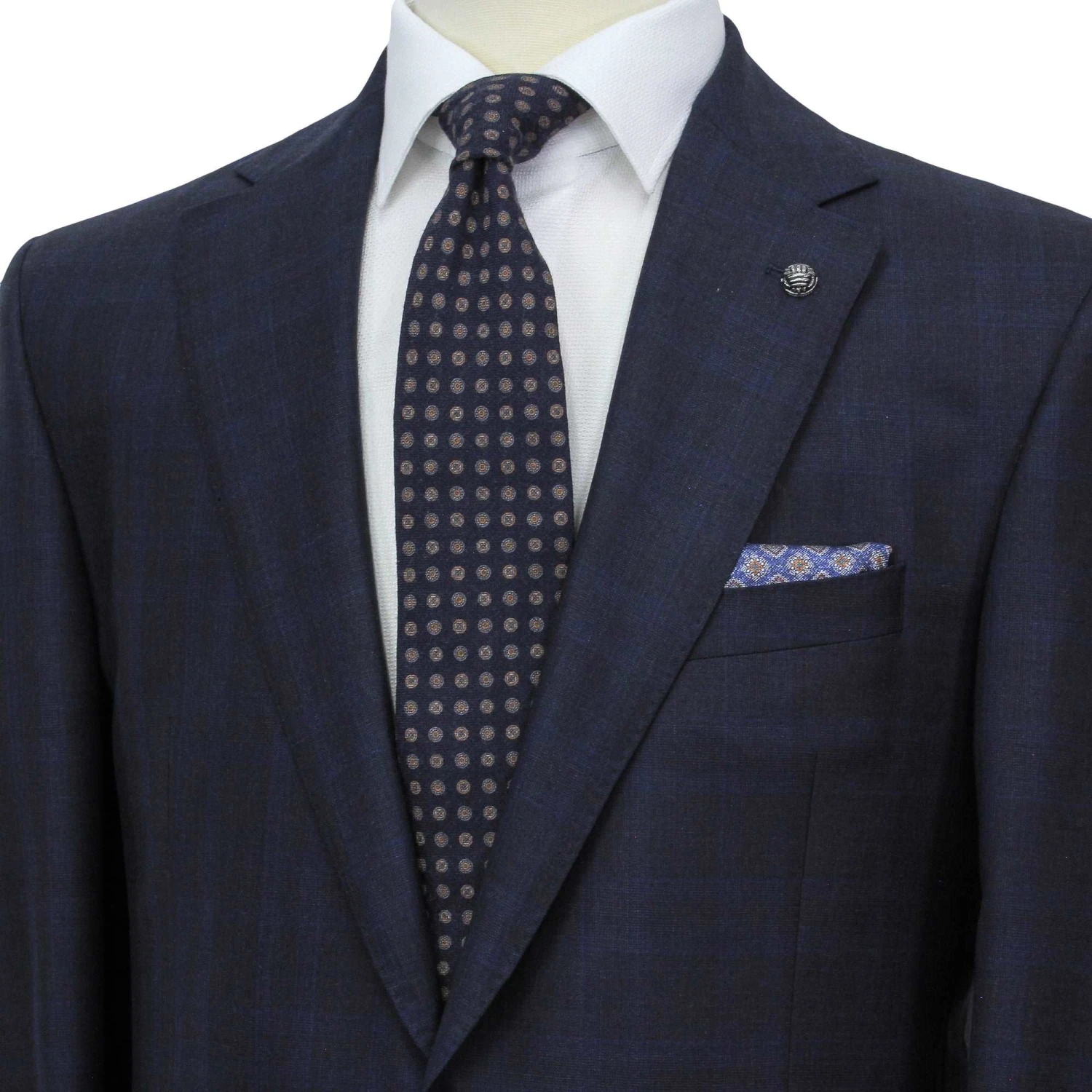 Blue Check Loro Piana Super 200's Wool Essence Modern Fit Suit - Jack Victor 1913 7 Blue Check Loro Piana Super 200's Wool Essence Modern Fit Suit - Jack Victor 1913 - Image 5