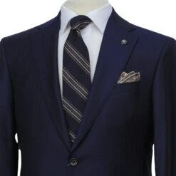 Blue Striped Loro Piana Super 170's Wool-Cashmere Modern Fit Suit - Jack Victor 1913 9 Blue Striped Loro Piana Super 170's Wool-Cashmere Modern Fit Suit - Jack Victor 1913 -ETON Store JACK VICTOR ESSENCE ANNCT13 4