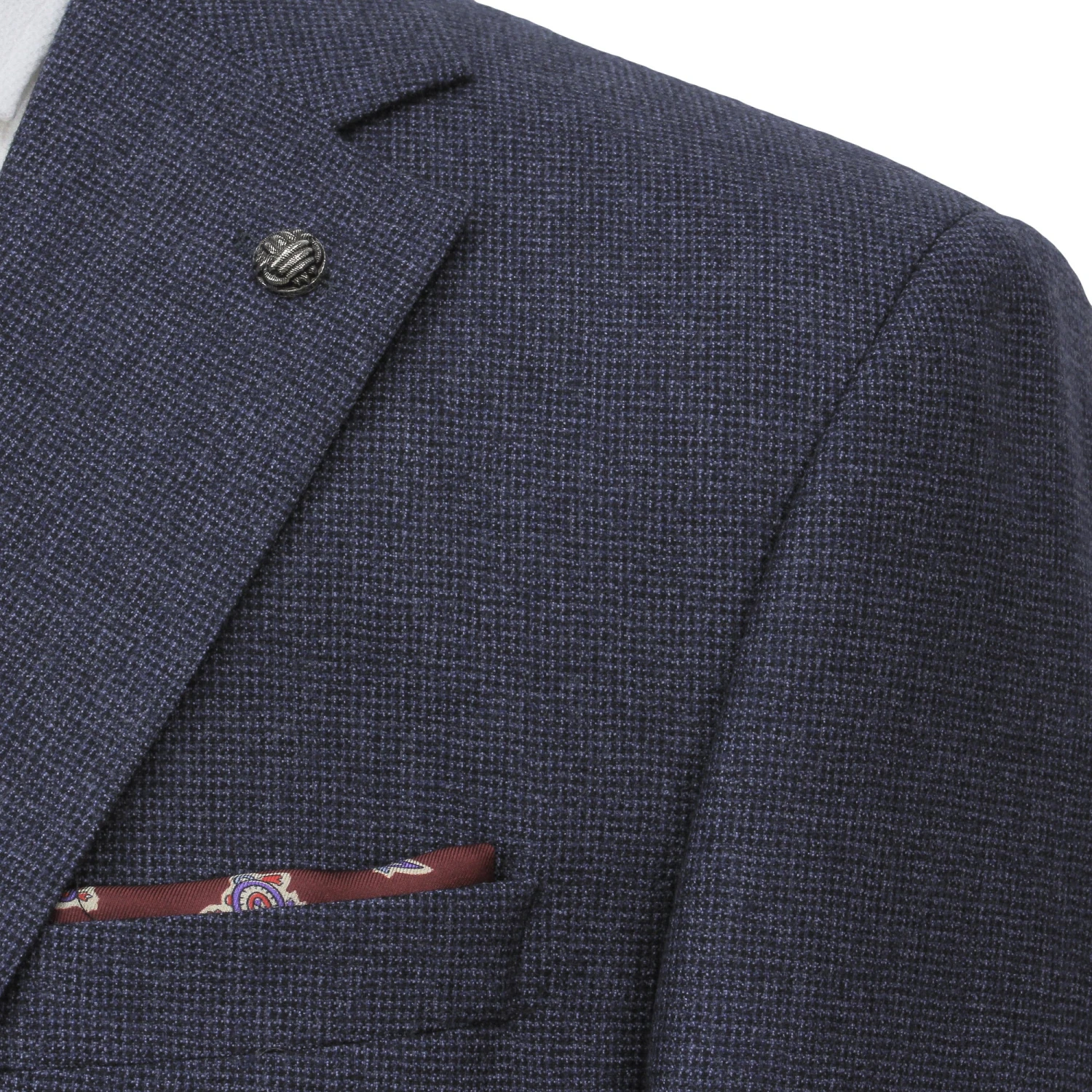 Mid Blue Micro-Patterned Esprit Modern Fit Wool Suit - Jack Victor 6 Mid Blue Micro-Patterned Esprit Modern Fit Wool Suit - Jack Victor - Image 4