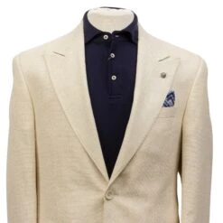 Cream Herringbone Wool Silk Linen Peak Lapel Morgan Contemporary Fit Sport Jacket - Jack Victor 1913 10 Cream Herringbone Wool Silk Linen Peak Lapel Morgan Contemporary Fit Sport Jacket - Jack Victor 1913 -ETON Store JACK VICTOR JVC11036 MORGAN 2