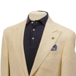Cream Herringbone Wool Silk Linen Peak Lapel Morgan Contemporary Fit Sport Jacket - Jack Victor 1913 11 Cream Herringbone Wool Silk Linen Peak Lapel Morgan Contemporary Fit Sport Jacket - Jack Victor 1913 -ETON Store JACK VICTOR JVC11036 MORGAN 4