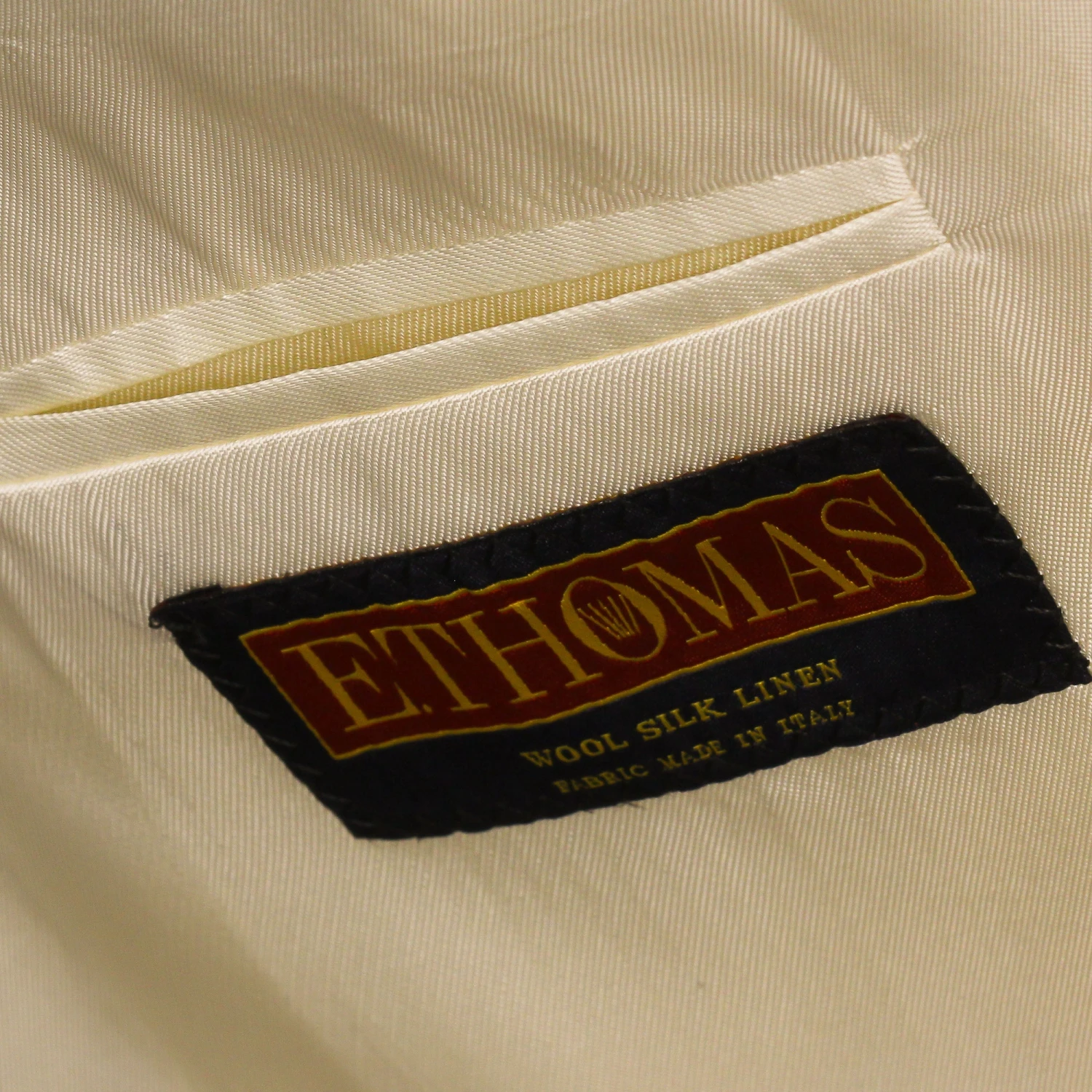 Cream Herringbone Wool Silk Linen Peak Lapel Morgan Contemporary Fit Sport Jacket - Jack Victor 1913 7 Cream Herringbone Wool Silk Linen Peak Lapel Morgan Contemporary Fit Sport Jacket - Jack Victor 1913 - Image 5