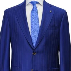 Blue Pin-Stripe Mason Contemporary Fit Wool Suit - Jack Victor 9 Blue Pin-Stripe Mason Contemporary Fit Wool Suit - Jack Victor -ETON Store JACK VICTOR JVC30854 2