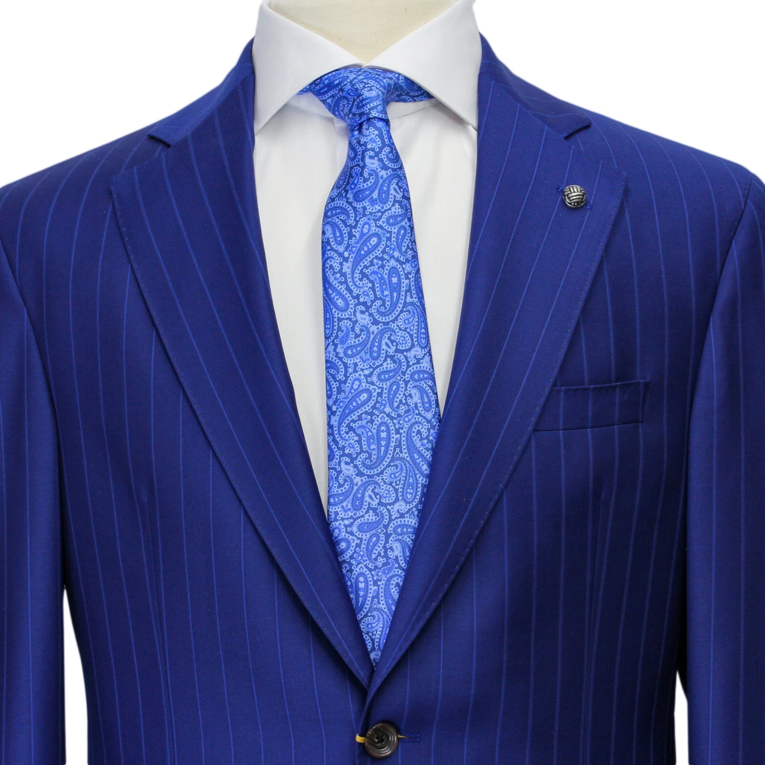 Blue Pin-Stripe Mason Contemporary Fit Wool Suit - Jack Victor 5 Blue Pin-Stripe Mason Contemporary Fit Wool Suit - Jack Victor - Image 3