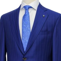 Blue Pin-Stripe Mason Contemporary Fit Wool Suit - Jack Victor 11 Blue Pin-Stripe Mason Contemporary Fit Wool Suit - Jack Victor -ETON Store JACK VICTOR JVC30854 4
