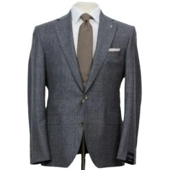 Gray Plaid Milled Reda Wool Essence Modern Fit Suit