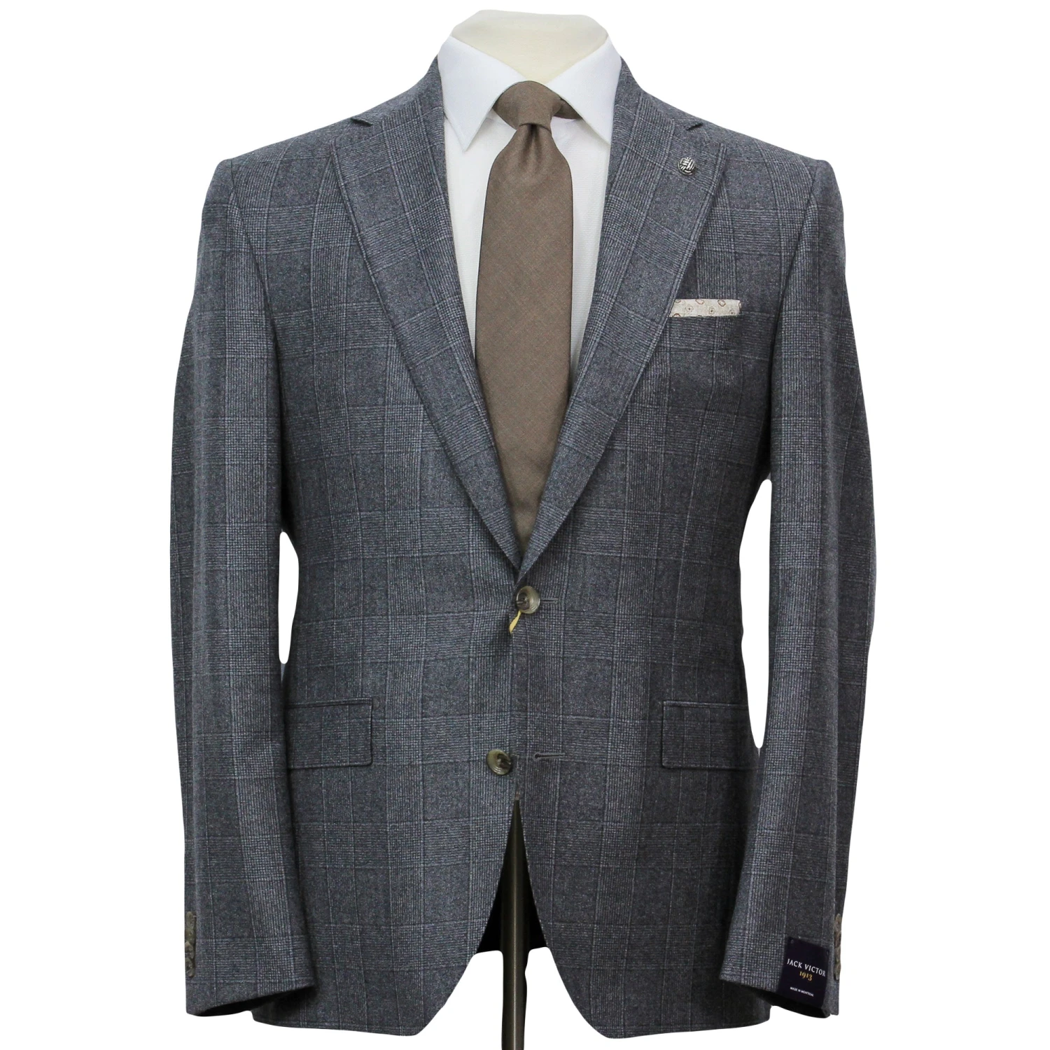 Gray Plaid Milled Reda Wool Essence Modern Fit Suit 3 Gray Plaid Milled Reda Wool Essence Modern Fit Suit