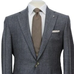 Gray Plaid Milled Reda Wool Essence Modern Fit Suit 12 Gray Plaid Milled Reda Wool Essence Modern Fit Suit -ETON Store JACK VICTOR JVC30916 ESSENCE 3