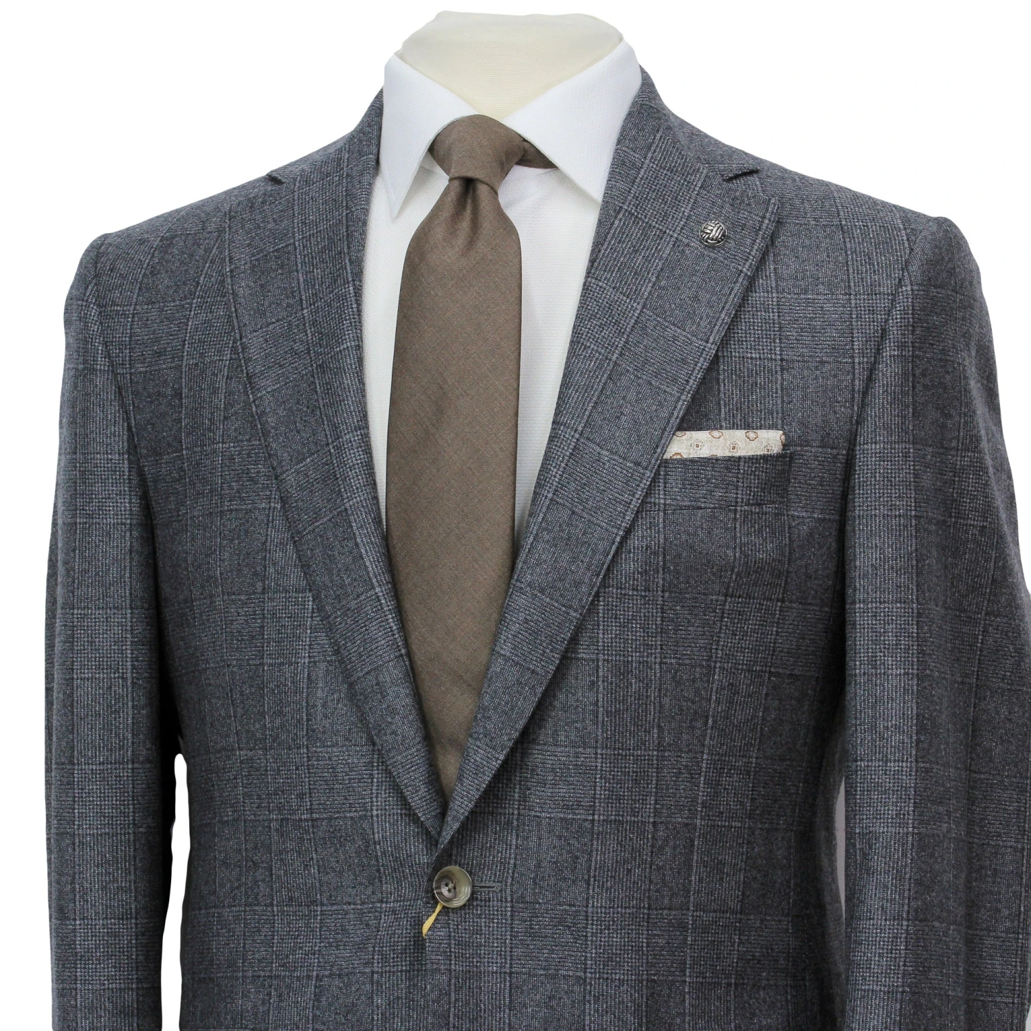 Gray Plaid Milled Reda Wool Essence Modern Fit Suit 7 Gray Plaid Milled Reda Wool Essence Modern Fit Suit - Image 5