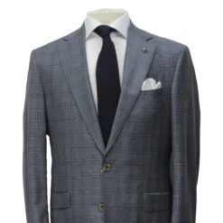 Gray & Blue Check Super 150's Loro Piana Wool Essence Modern Fit Suit - Jack Victor 1913 12 Gray & Blue Check Super 150's Loro Piana Wool Essence Modern Fit Suit - Jack Victor 1913 -ETON Store JACK VICTOR JVC31058 ESSENCE 2